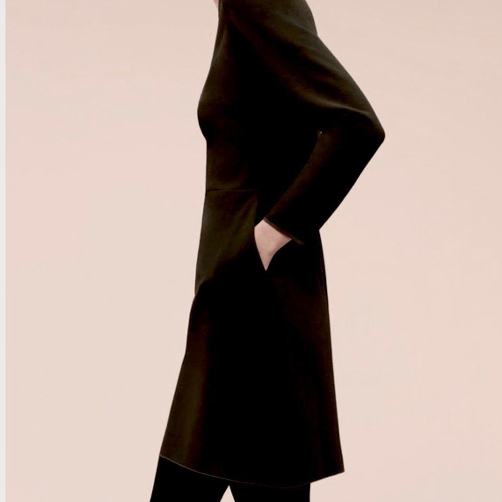 Aritzia Wilfred Vilard Sheath Dress 3/4 Sleeve Pockets Back Zipper Black Size 6 - Picture 2 of 9